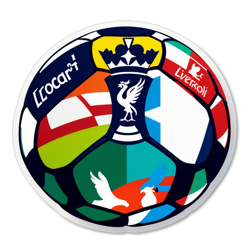 Diseño colorido de un balón de fútbol con los logos de Tottenham y Liverpool frente a frente, texto 'El Gran Clásico'