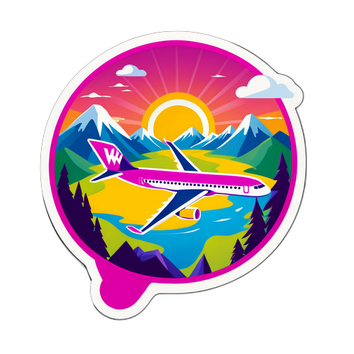 Wizzair Repülőgép Színes Tájjal