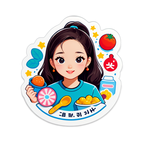 박지현의 활동을 상징하는 스티커