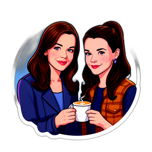 Ilustrace Gilmoreových na samolepce