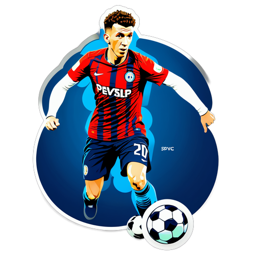 PSV Logo met Voetbal en Perisic