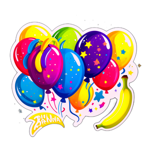 Autocollant de Banane Festive