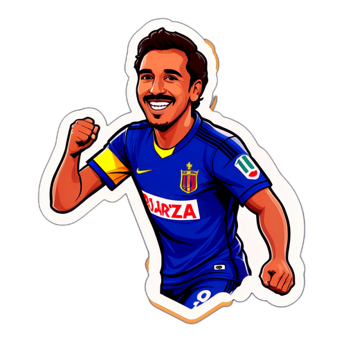 Adesivo do jogador Pedro Raul comemorando um gol