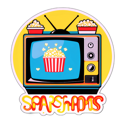 रेट्रो स्मार्ट टीवी के साथ नॉस्टाल्जिक स्टिकर