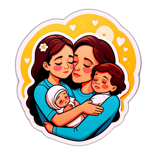 Sticker về tình yêu thương giữa mẹ và con