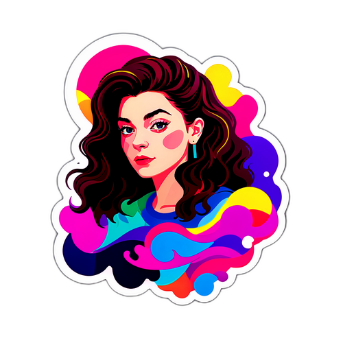 Masiglang Sticker na Inspirado sa Musikang Nilikha ni Lorde
