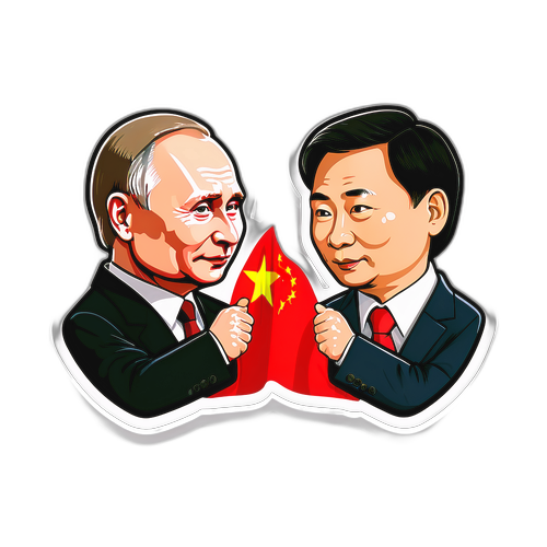展示普京与中国领导人友谊的贴纸