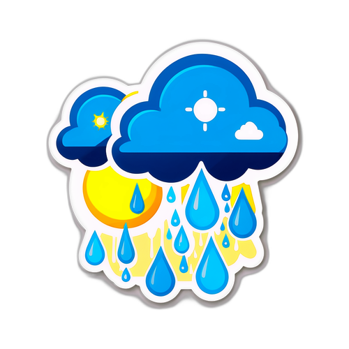 बारिश की चेतावनी स्टिकर