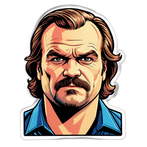 Vintage Comic Book Sticker af David Harbour