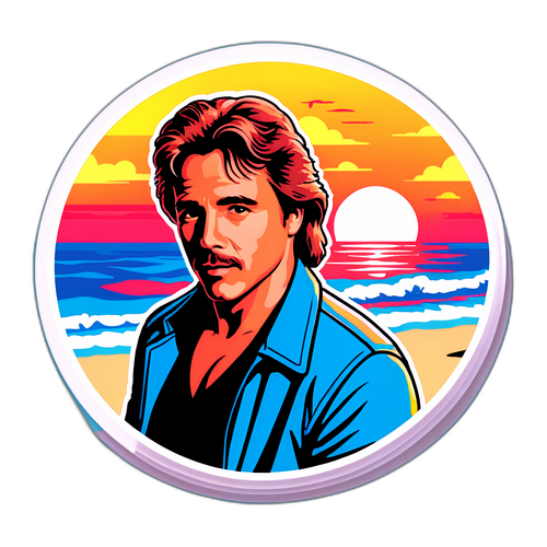 Intymna scena z Donem Johnsonem na plaży w stylu lat 80.