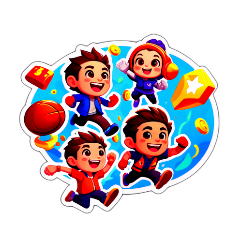 สติ๊กเกอร์ที่มีชีวิตของผู้เล่นในช่วงเวลาความตื่นเต้น