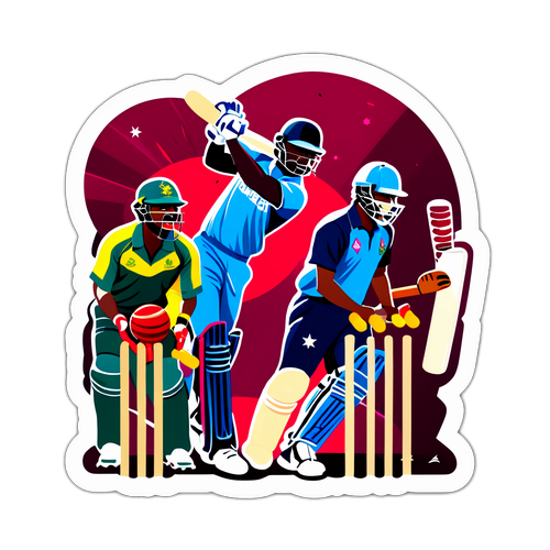 West Indies vs. Australia Cricket Match Sticker
