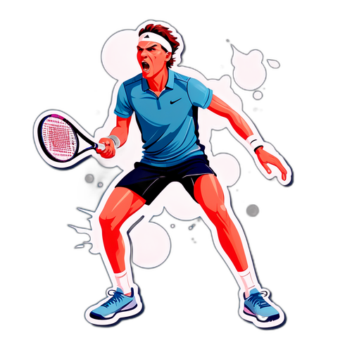 Illustratie van Jannik Sinner met een tennisracket in actie