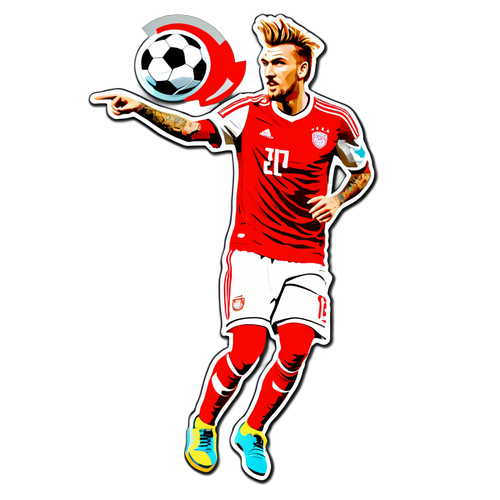 Nicklas Bendtner i en dynamisk positur