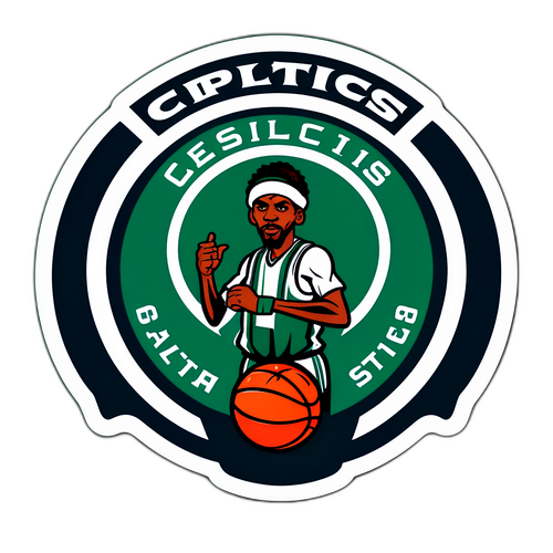 Sining ng Celtics Logo sa Basketball Court
