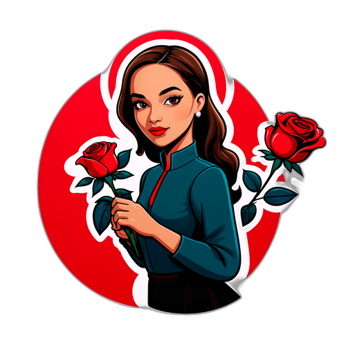 Mona Juul med rød rose