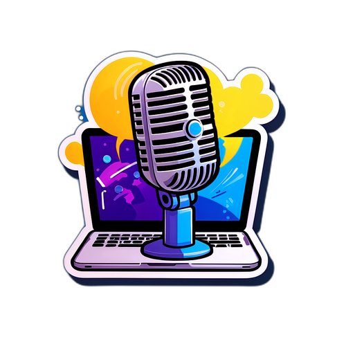 מיקרופון מחובר למחשב נייד