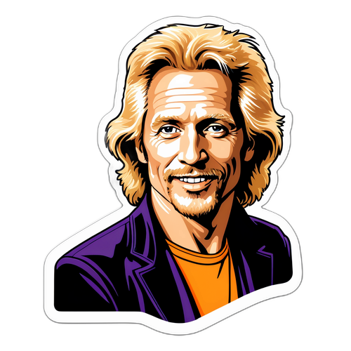 Nostalgischer Aufkleber von Thomas Gottschalk im 90er-Jahre Studio