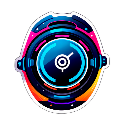 Futuristisk design med META-logo og digitale elementer