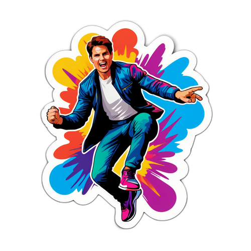 Actionfylld klistermärke av Tom Cruise