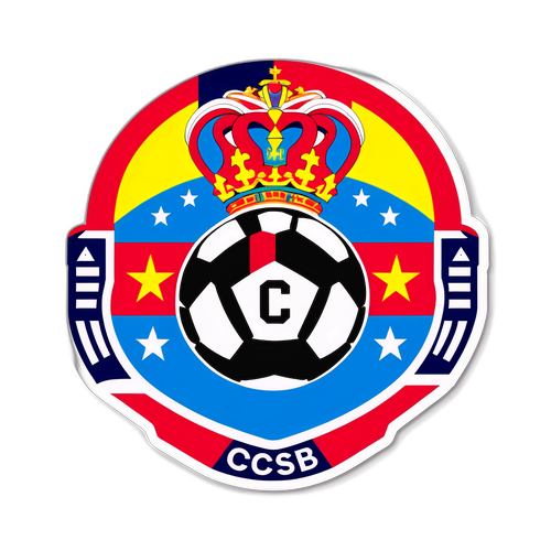 Sticker cu mingea de fotbal și logo-ul FCSB