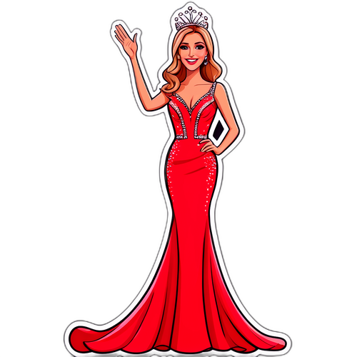 Mode Sticker van Camille Cerf op een Schoonheidswedstrijd