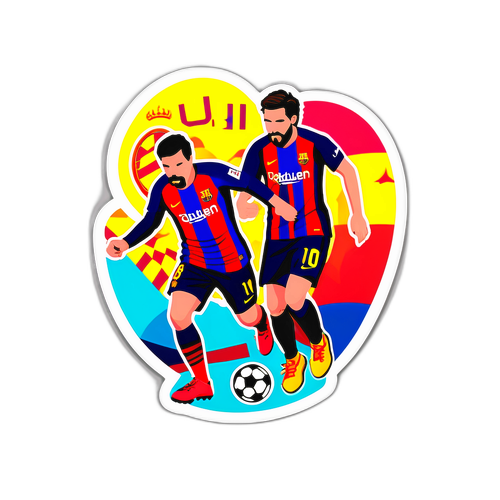 바르셀로나와 아틀레티코의 매치 장면 스티커 디자인