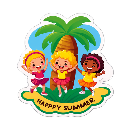 Çocuklar Palmiyelerin Etrafında Dans Ediyor