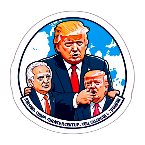 特朗普与世界领袖幽默交流的讽刺贴纸