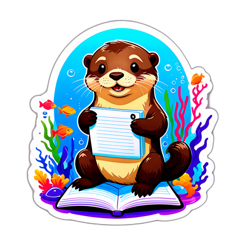 אוטרת משחקי עם פנקס בכיתה תת-ימית