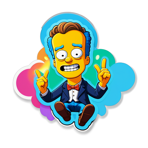 Leuke sticker van Bart De Pauw in zijn theatershow