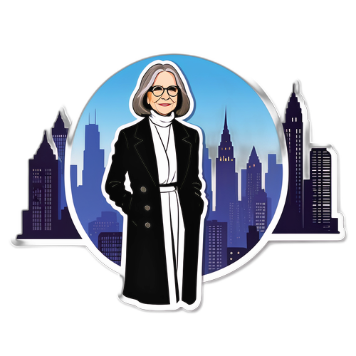 Elegantní Diane Keaton ve městské scenérii