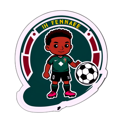 Design cu echipamentul jucătorilor de la Inter - Fluminense în stil cartoon
