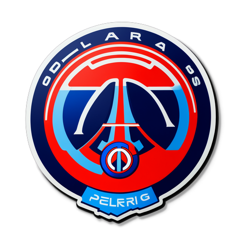 Futuristinen yhdistelmä Arsenalista ja PSG:stä, digitaalinen urheilutyyli