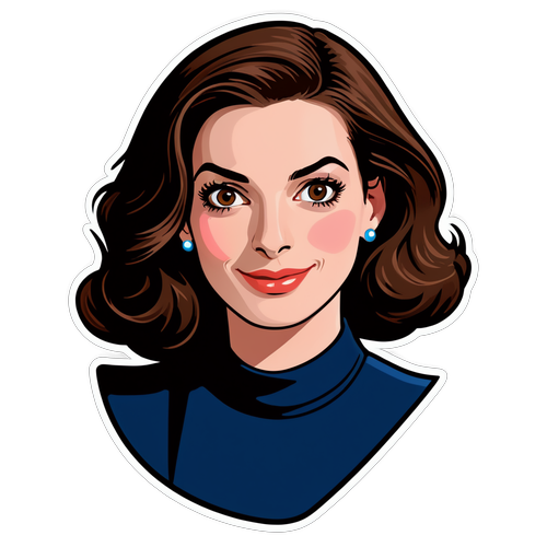 Stylizovaná samolepka Anne Hathaway
