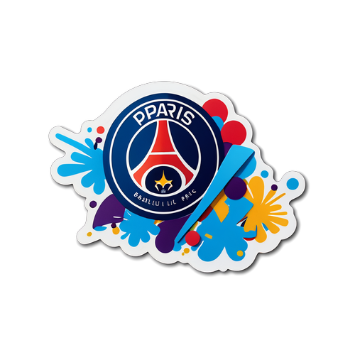 PSG-logo met confetti en straatfeest