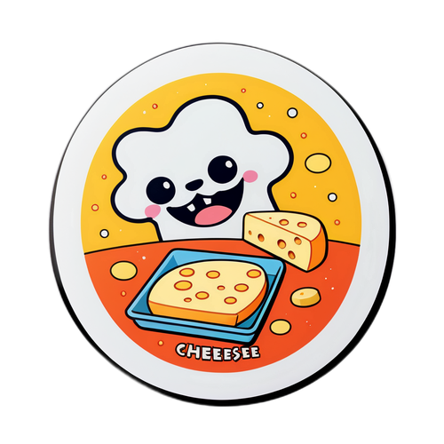 Un sticker humorístico sobre la bacteria del queso y ANMAT