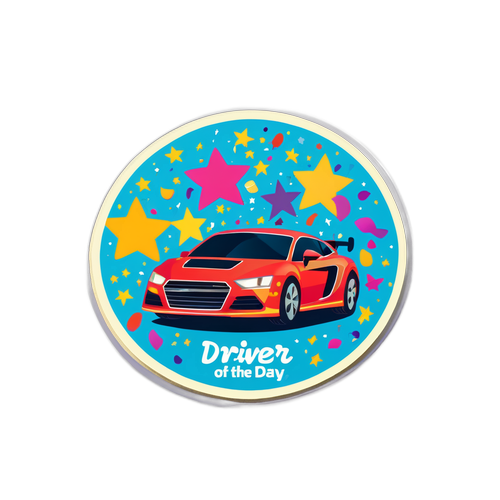 Feirende 'Fører av Dagen' klistremerke