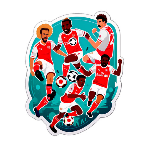 Wibracyjna naklejka oddająca ducha futbolu Arsenal