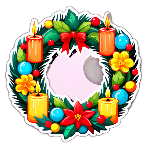 Vánoční věnec s přírodními ozdobami