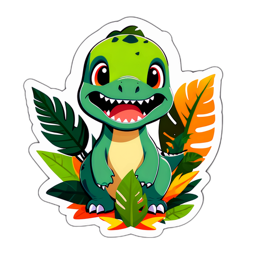 Stiker Dinosaurus Cute dari Jurassic World Rebirth