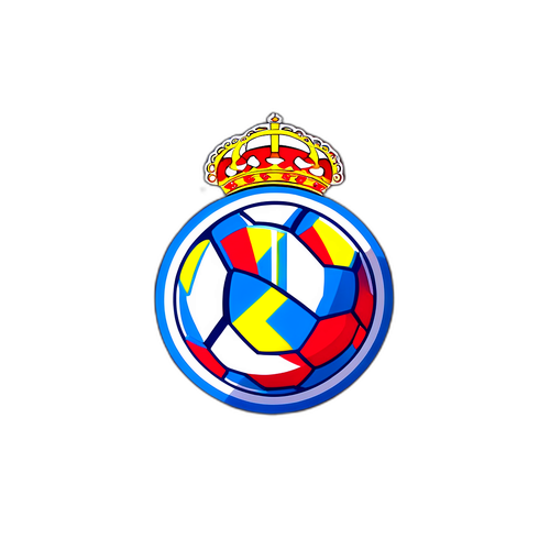 Яркий футбольный мяч в цветах Реала и Баварии