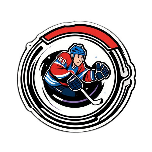 Эмоциональная наклейка с хоккеем
