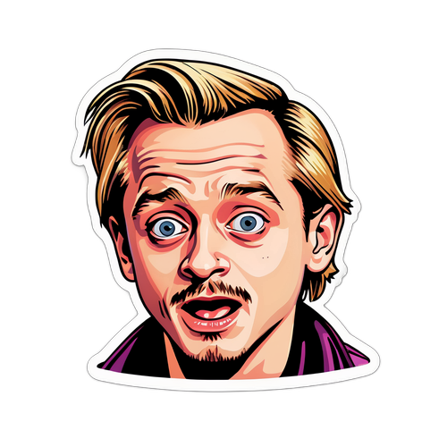 Sticker van Kevin met grappige gezichtsuitdrukking