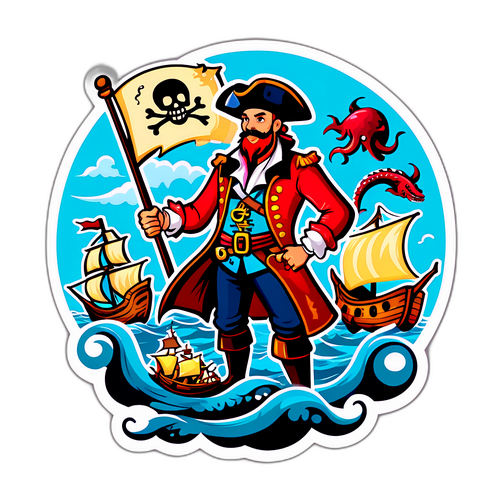 Illustration d'un flibustier avec une carte au trésor