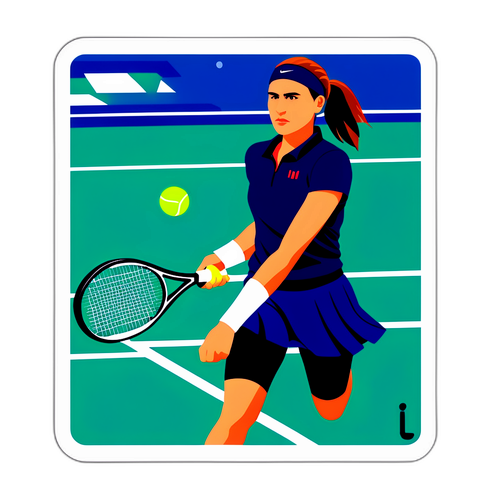 Minimalist reprezentacja Igi Świątek na korcie tenisowym