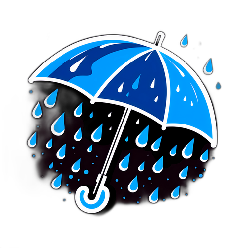 无畏前行的伞与雨滴
