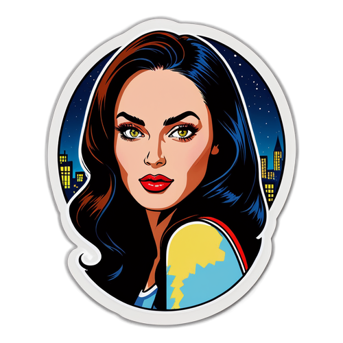 Autocolant Megan Fox în stil retro
