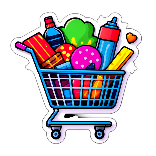 מדבקת עגלת קניות ענקית