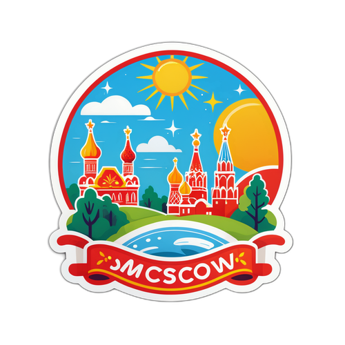 Стикер с солнечной погодой в Москве
